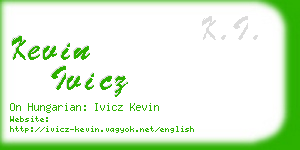 kevin ivicz business card